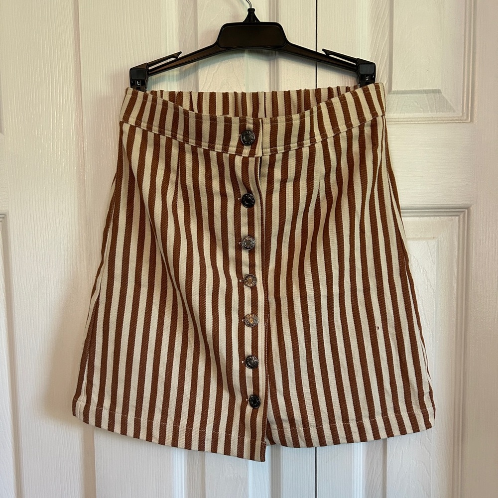 Pinstripe Button up Skirt